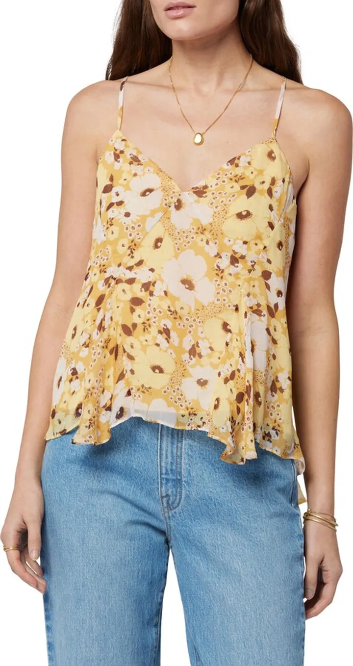 Amelia Floral Handkerchief Hem Silk Camisole