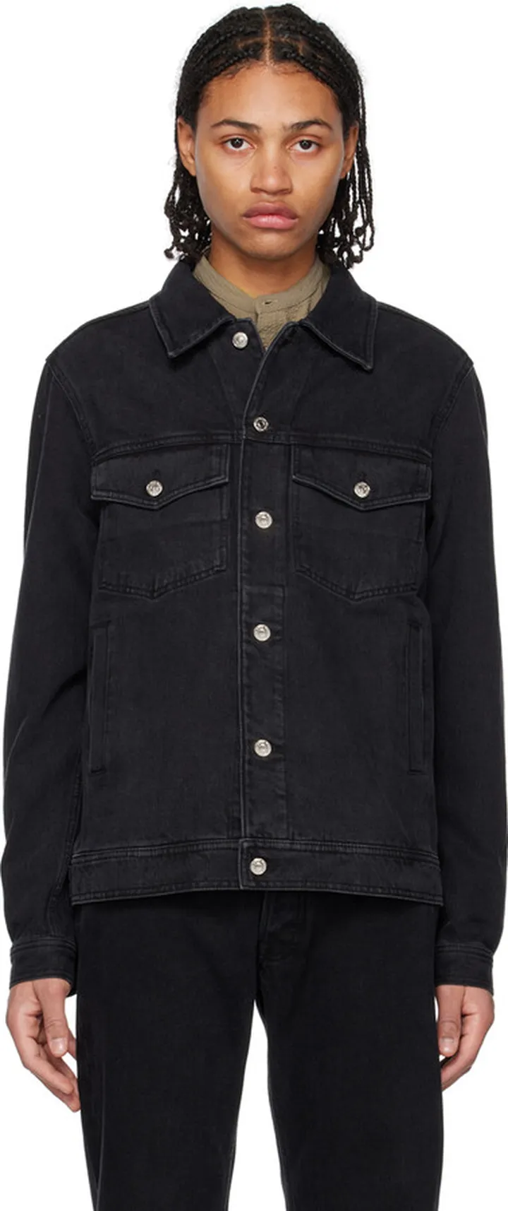 Wood Wood Black Ivan Denim Jacket
