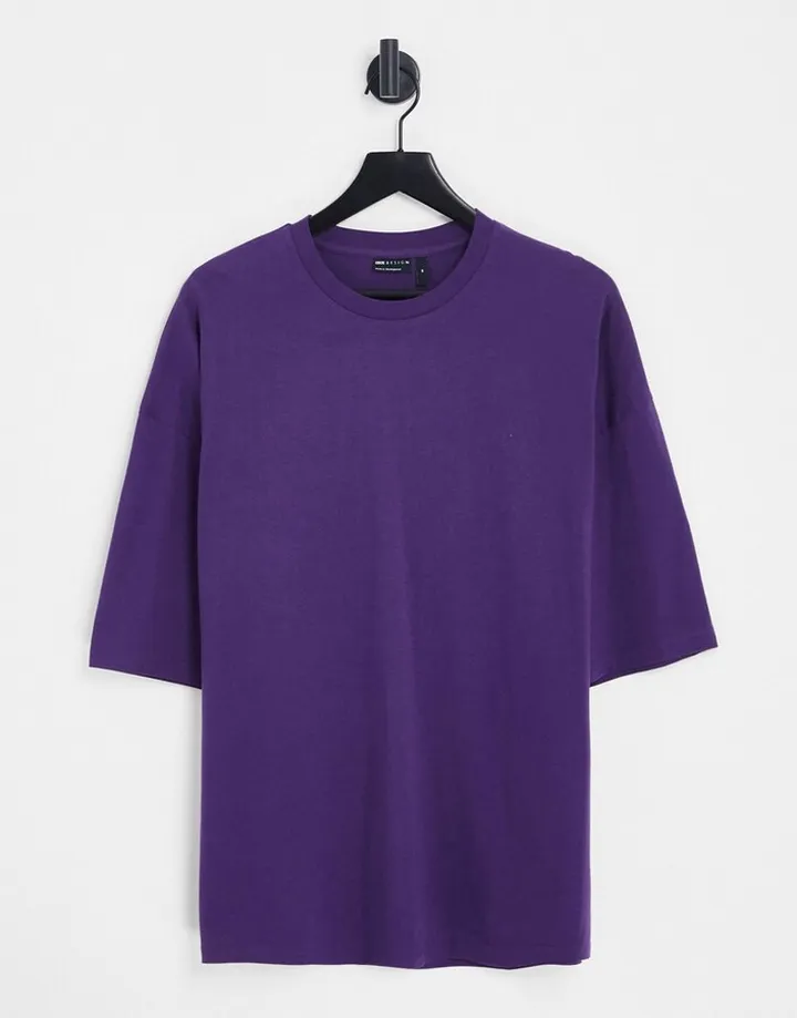 ASOS DESIGN oversized T-shirt in dark purple