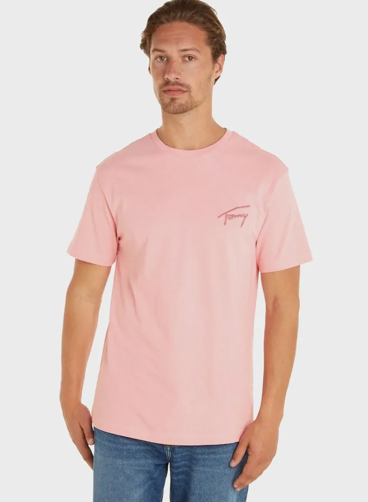 Signature Text Crew Neck T-Shirt