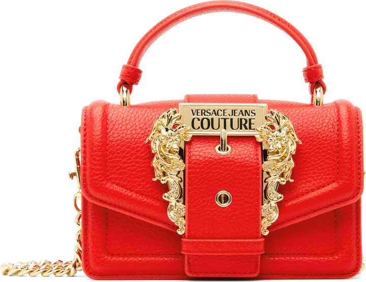 Versace Jeans Couture Red Curb Chain Bag