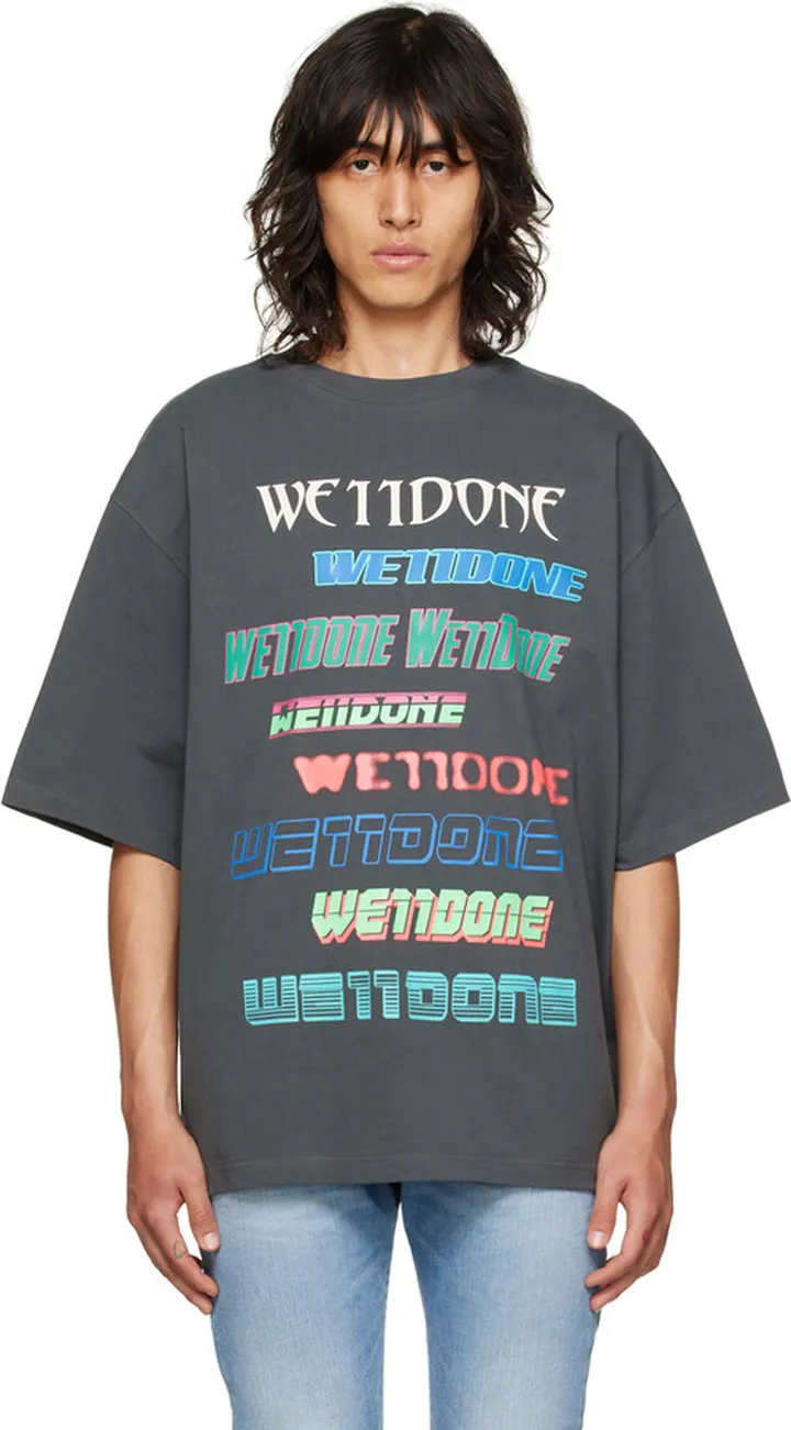 We11done Gray Printed T-Shirt