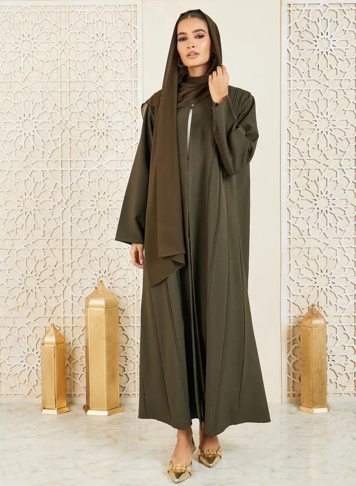 Pleated Cuff Sleeves Abaya