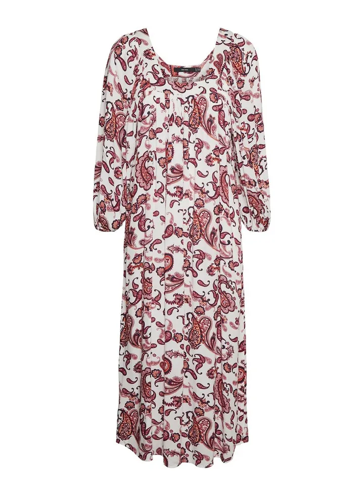 Balloon Sleeve Printed Dress