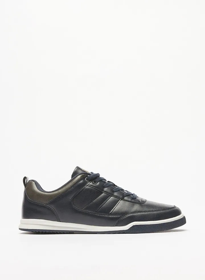 Mens Paneled Lace-Up Casual Sneakers