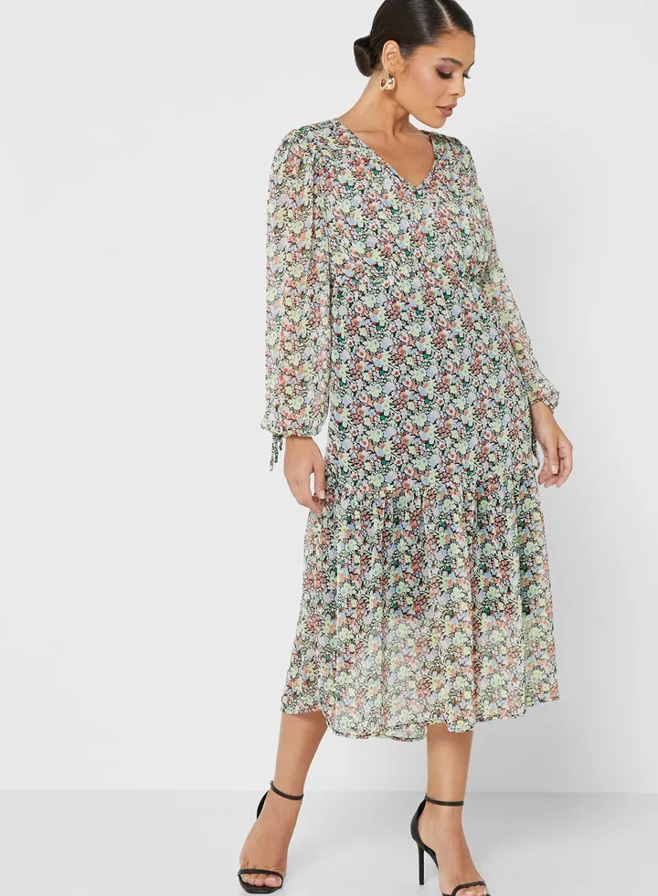 Printed Tiered Dress