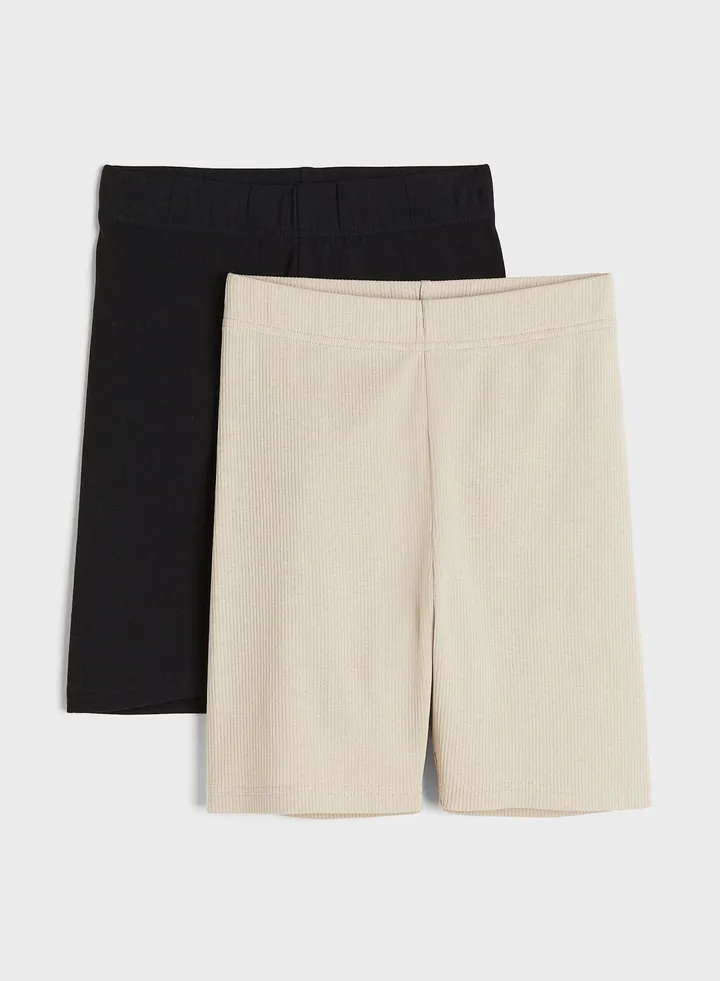 2 Pack High Waist Shorts