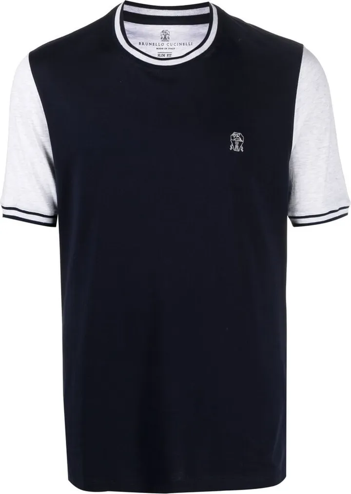 BRUNELLO CUCINELLI- Embroidered Logo Cotton T-shirt
