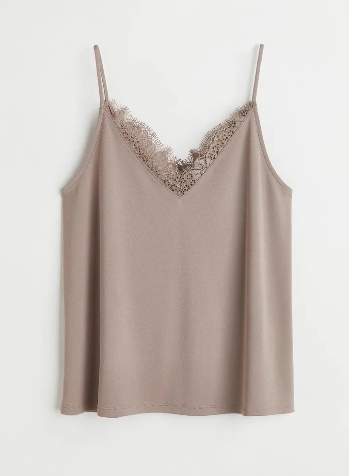 Lace Trim Knitted Cami