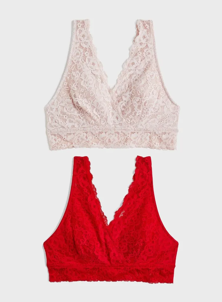 2 Pack Lace Bra