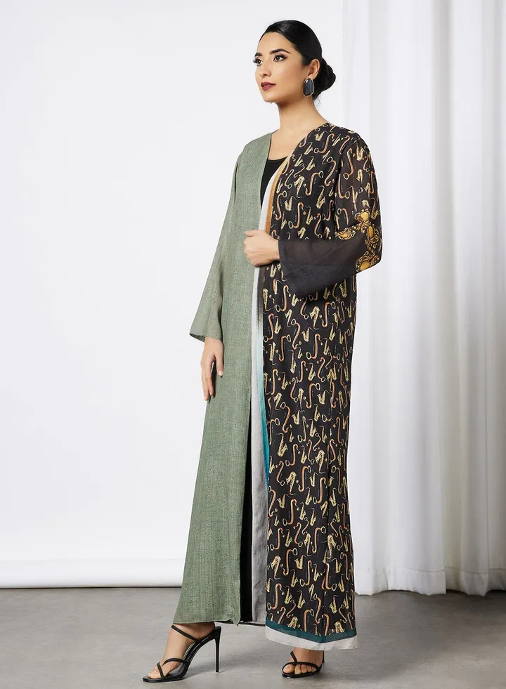 Colourblock Abaya