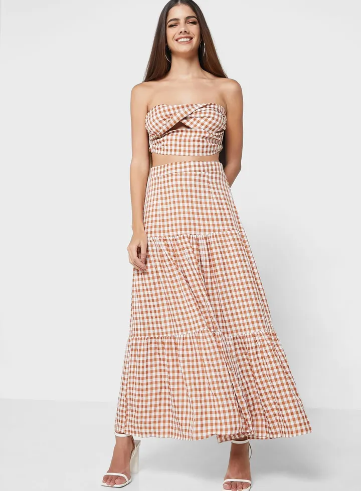 Printed Tiered Skirt Set