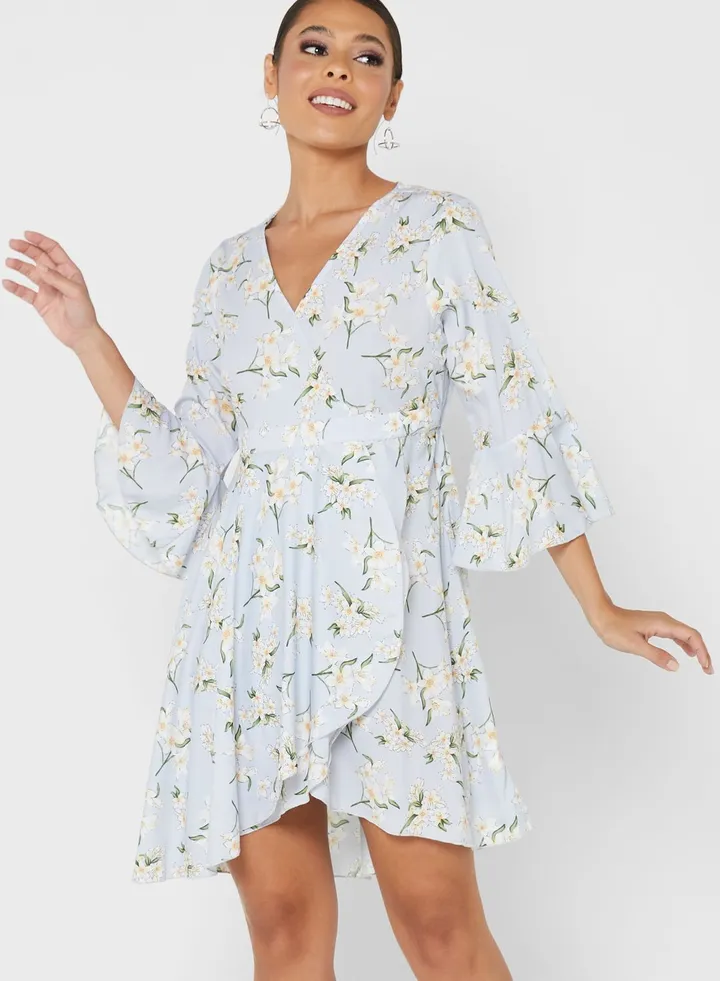Printed Wrap Dress