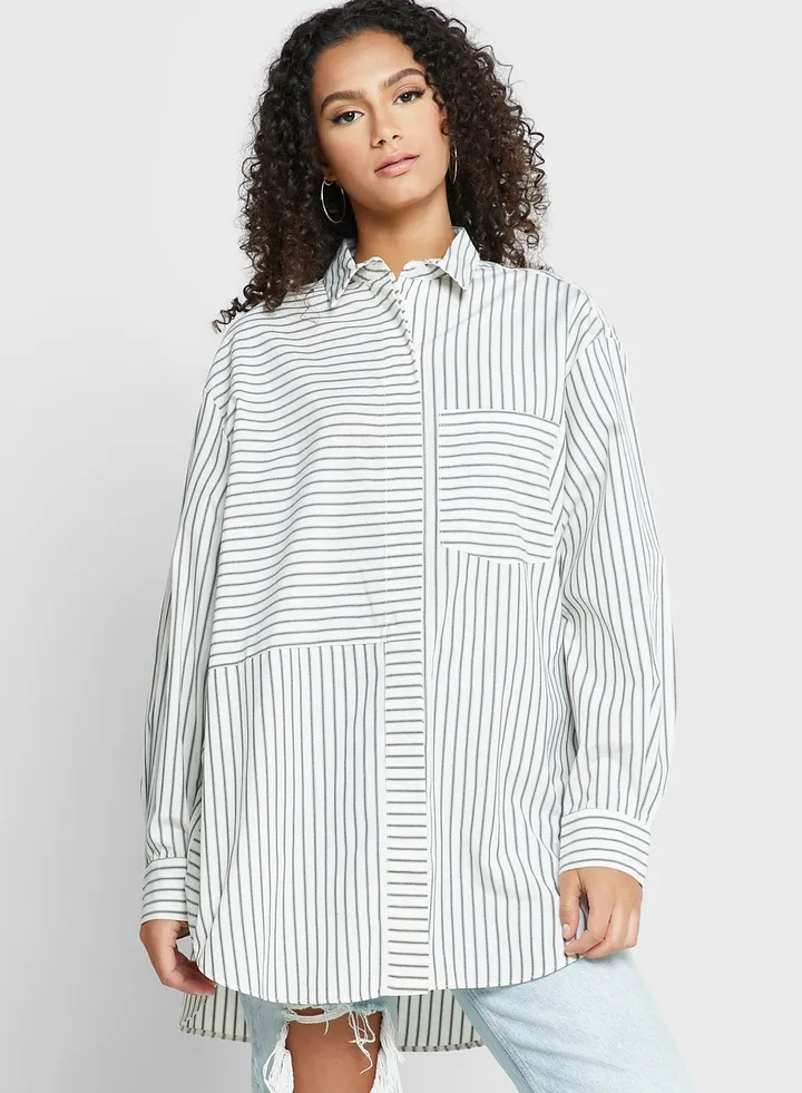 Striped Pocket Detail Shirt