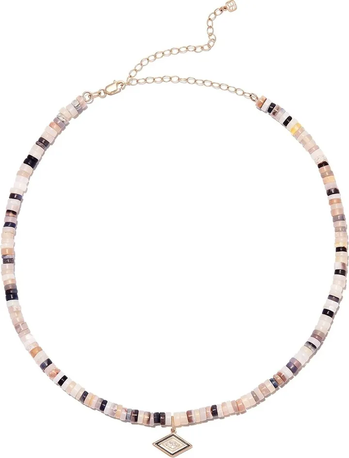 14kt Yellow Gold Diamond And Opal Necklace