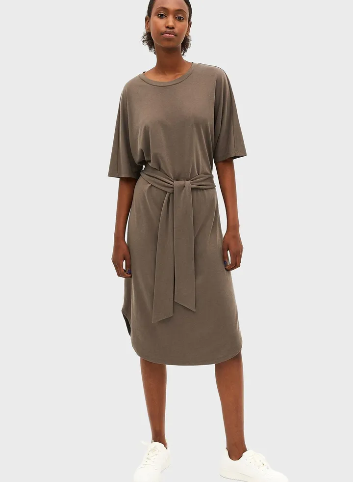 Tie Detail Knitted Dress