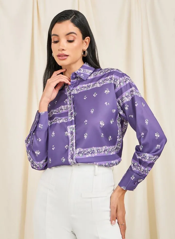 Paisley Print Satin Shirt