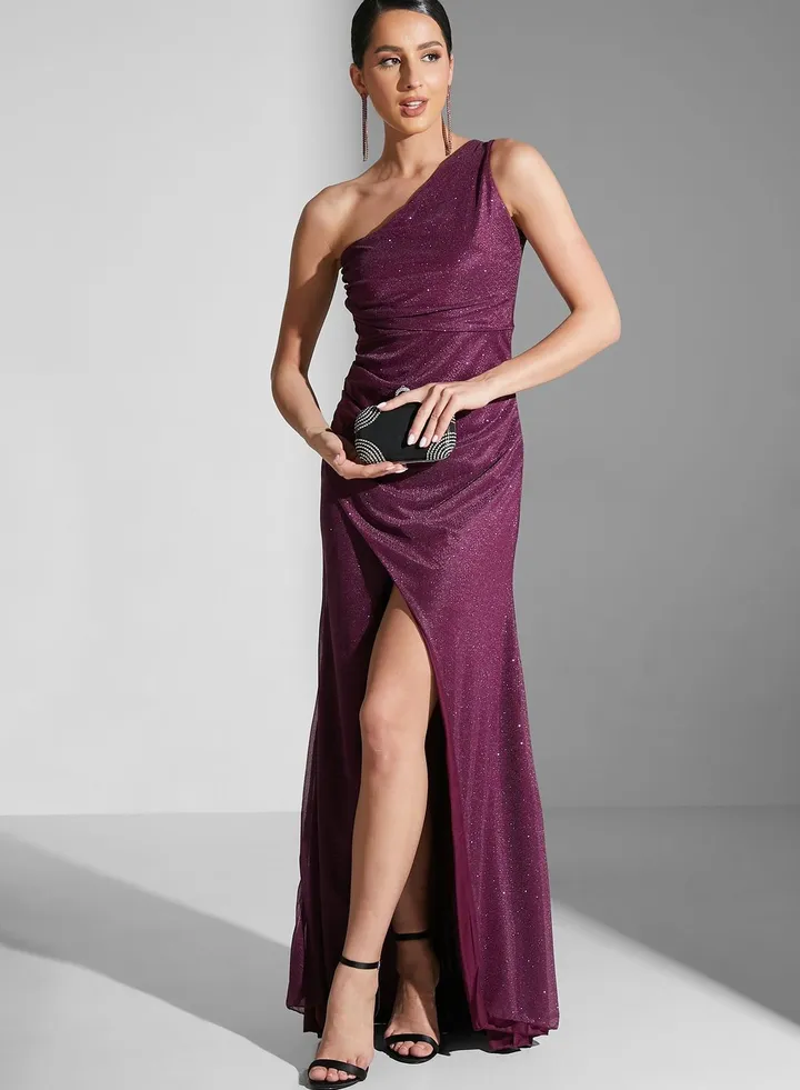 One Shoulder Dress With Slit