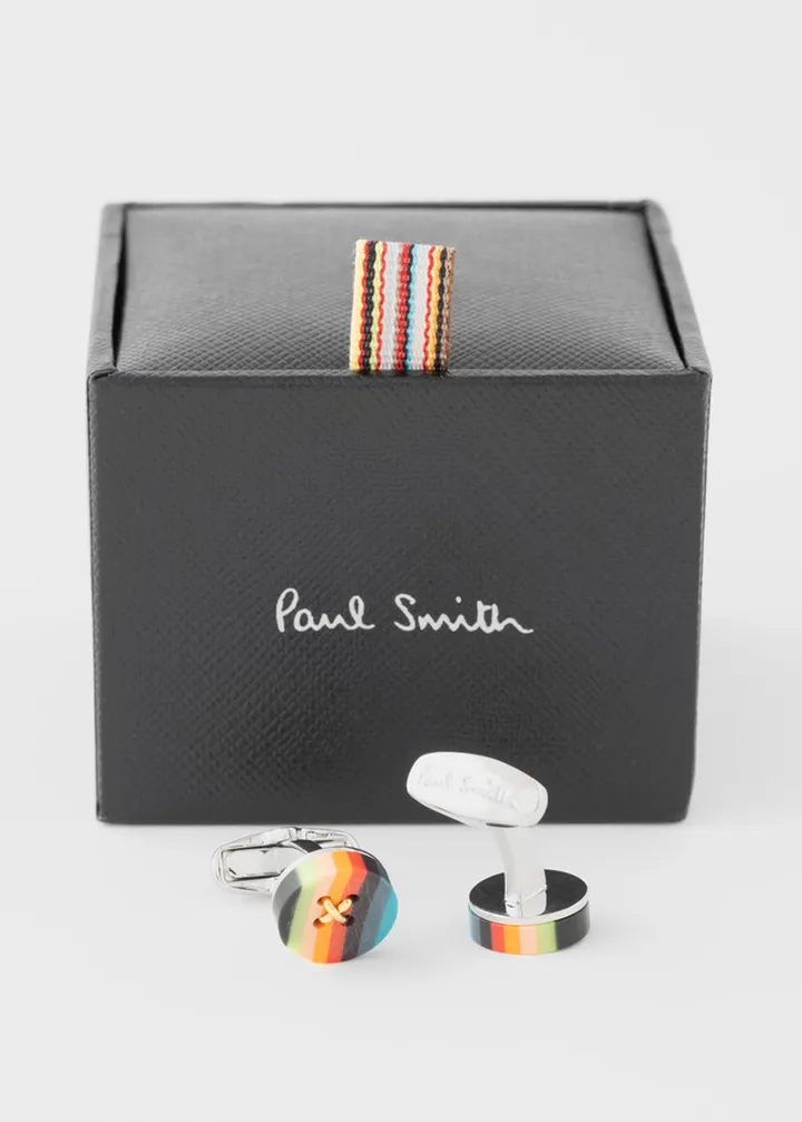 'Artist Stripe' Button Cufflinks
