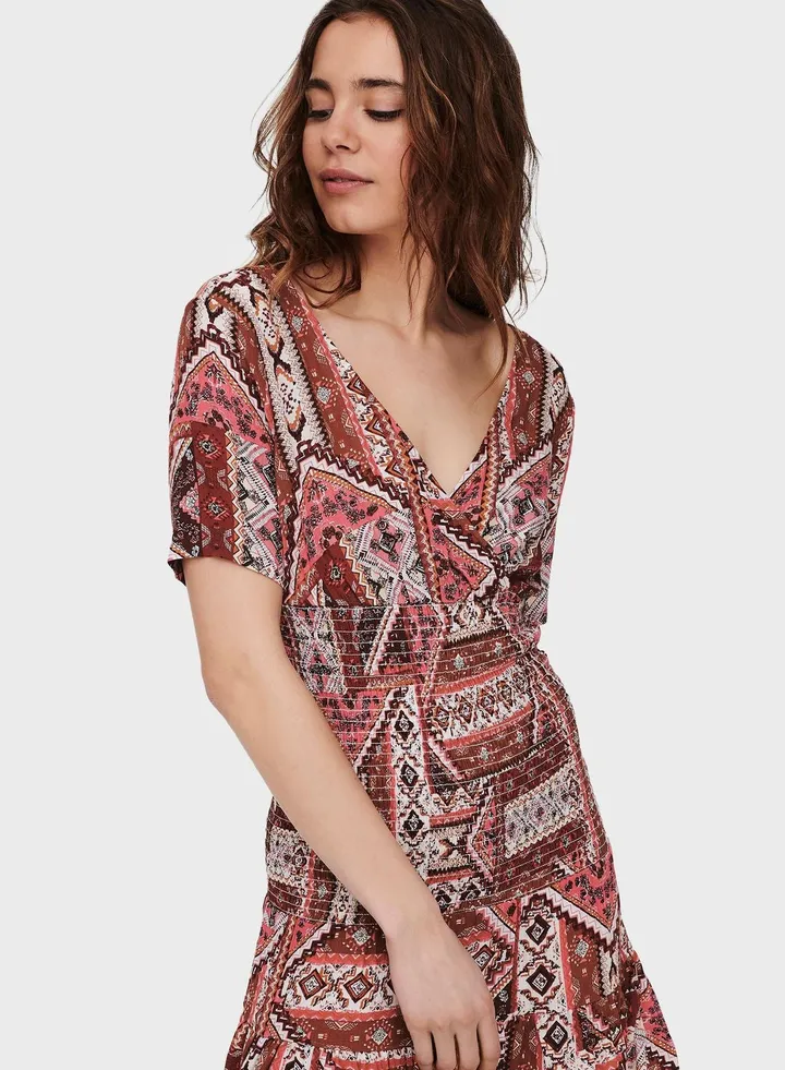 Printed Wrap Dress