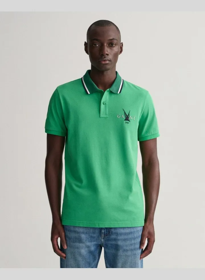 GANT Sail Graphic Pique Polo Shirt