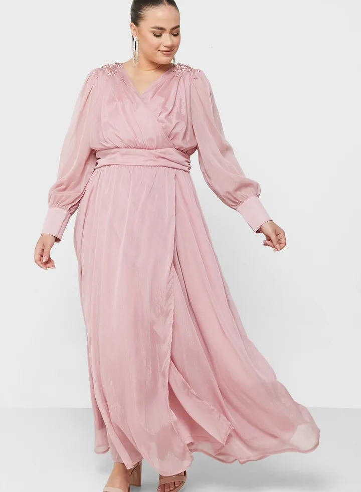 Surplice Neck Detail Dress