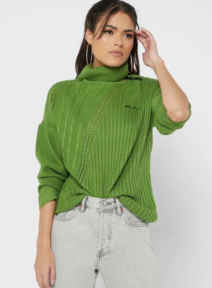 Braided Cut-out Sweater