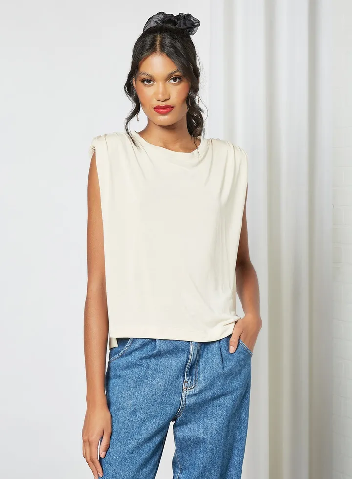 Padded Shoulder Top