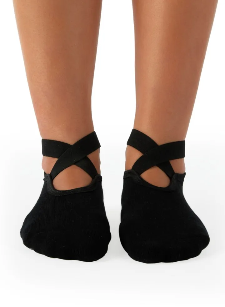Black Non-Slip Barre/Yoga/Pilates Socks, Womens, One Size Fits Most