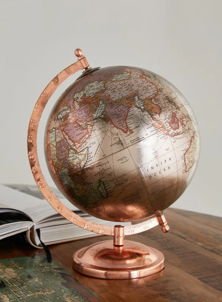 Rose Gold Desk Globe