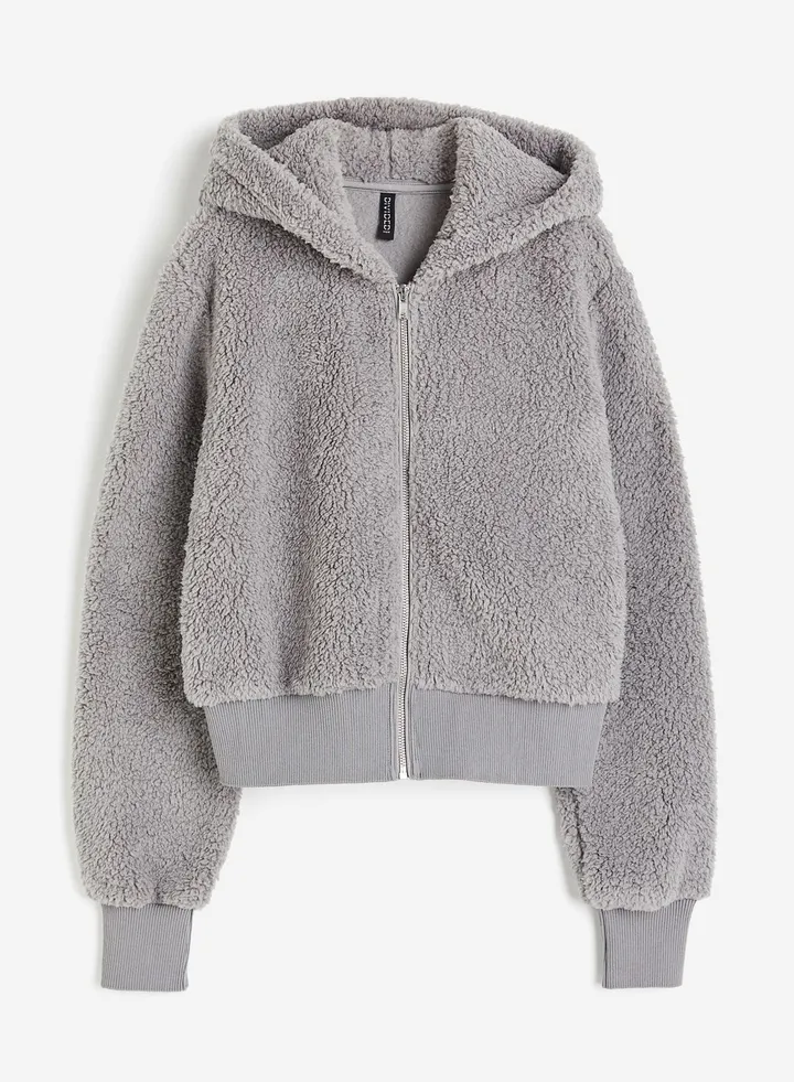 Fur Detail Knitted Hoodie