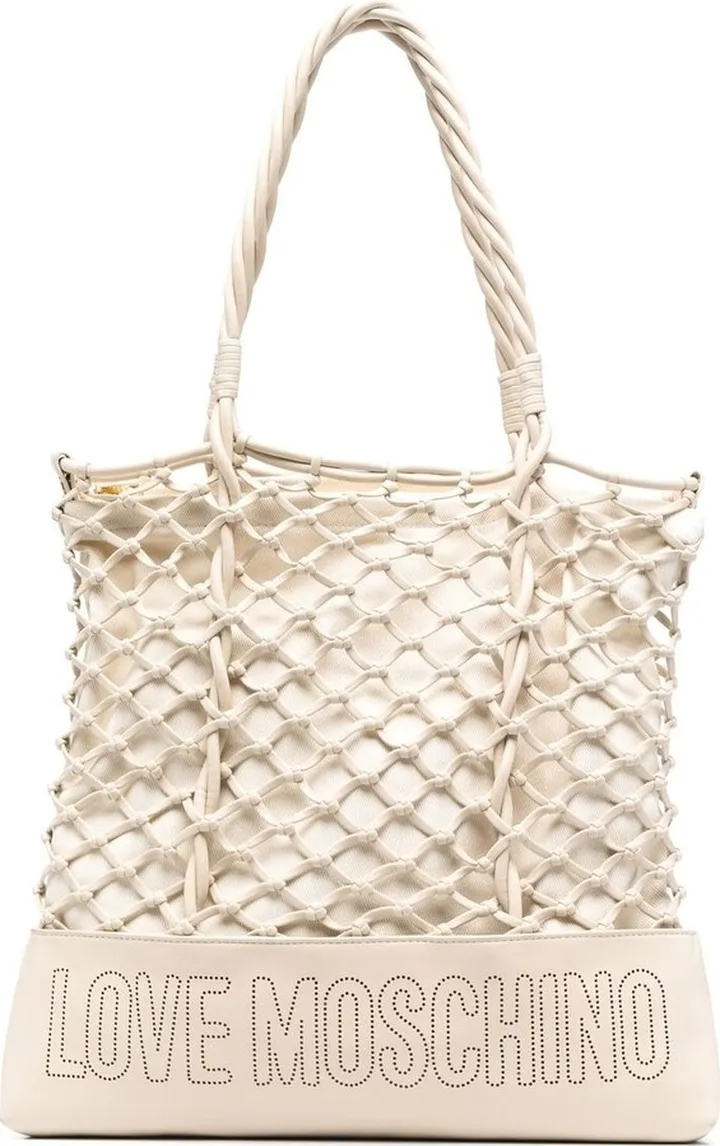 Perforated-Logo Interwoven Tote Bag