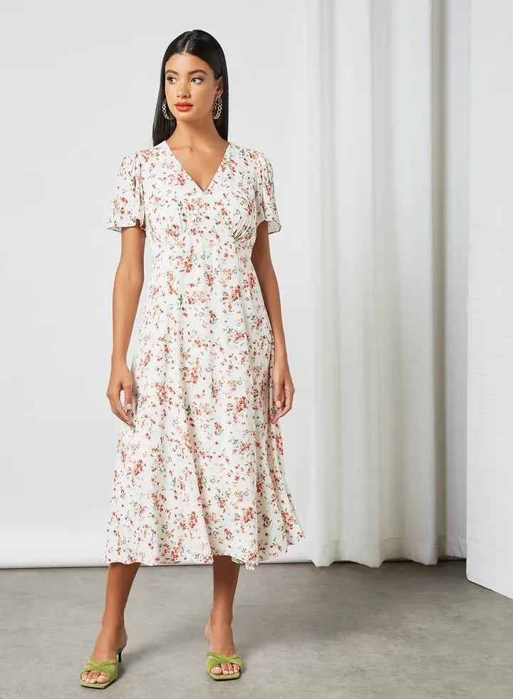 Floral V-Neck Dress