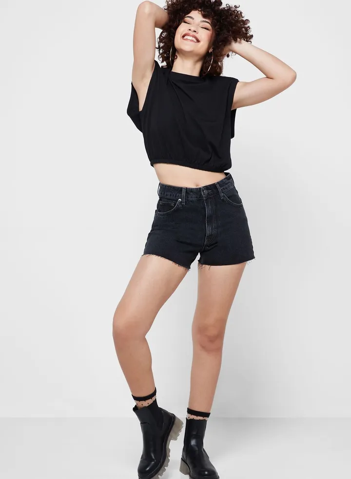High Waist Denim Shorts