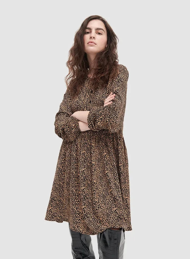 Printed Long Sleeve Dress