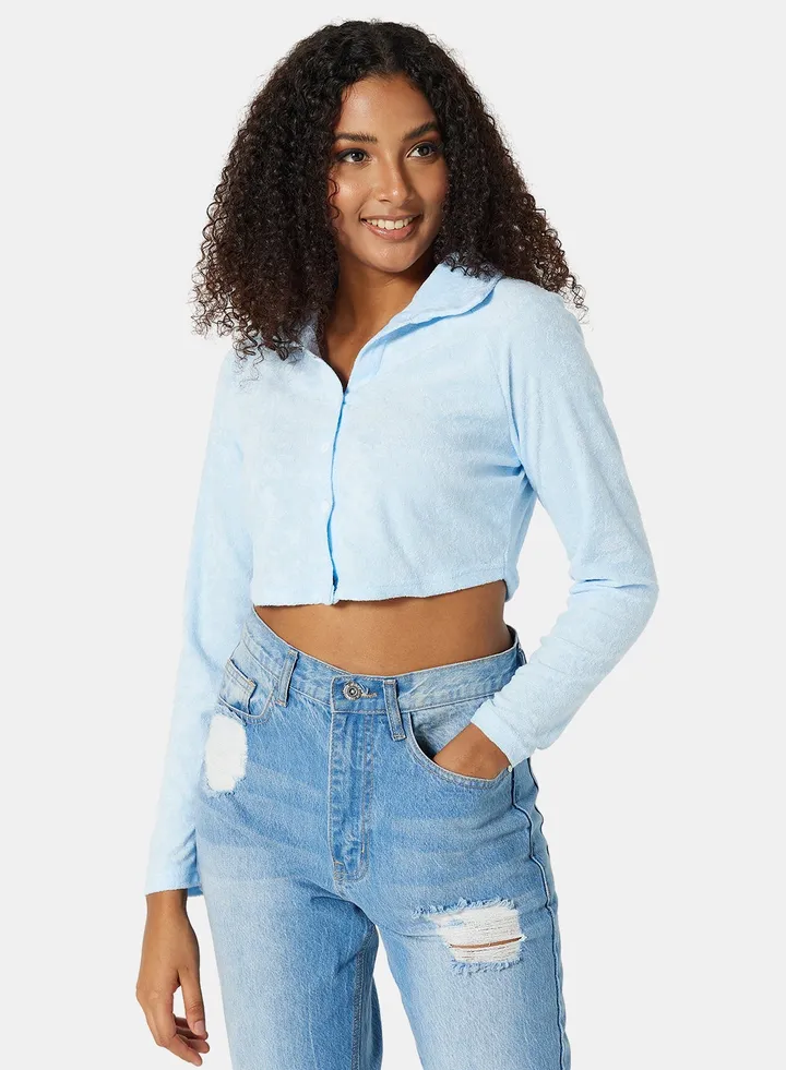 Cropped Fleece Shirt