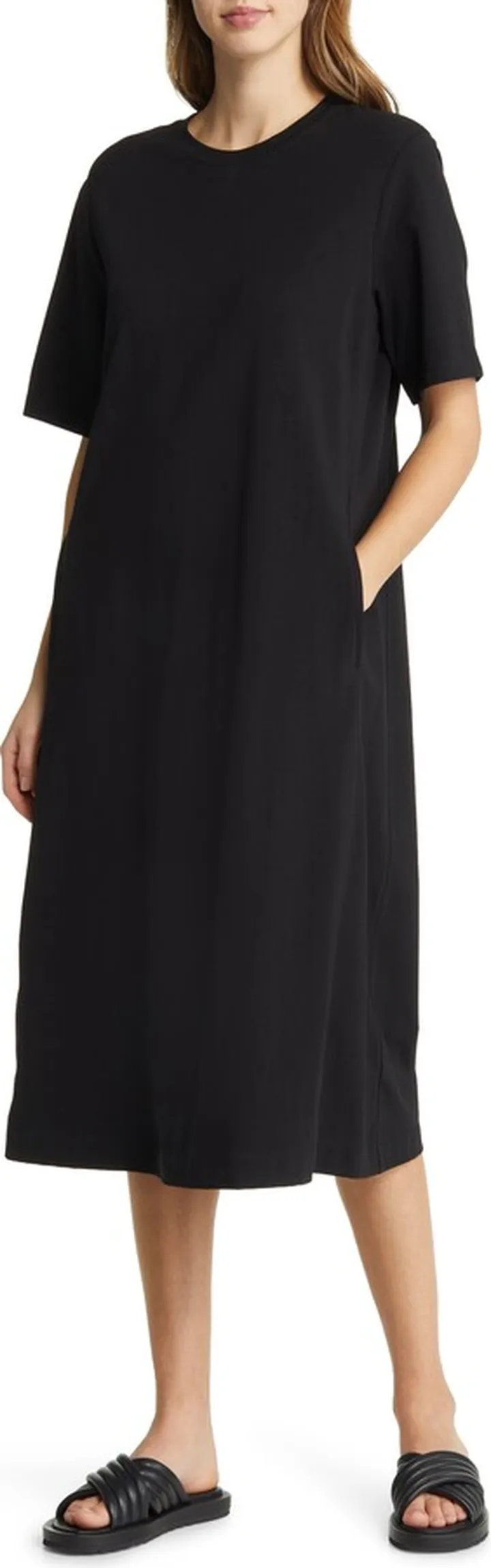 Stretch Cotton Midi T-Shirt Dress