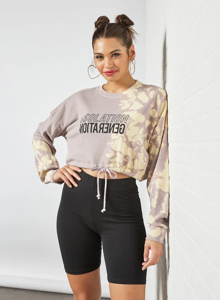 Tie Dye Cropped Sweatshirt