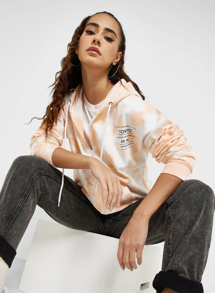 Graphic Zip Thru Hoodie
