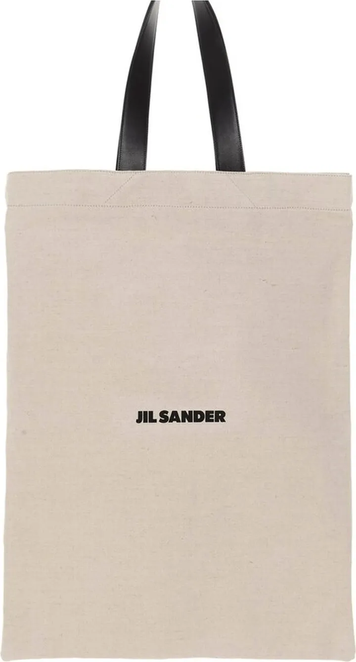 Jil Sander Logo Printed Shopper Tote Bag