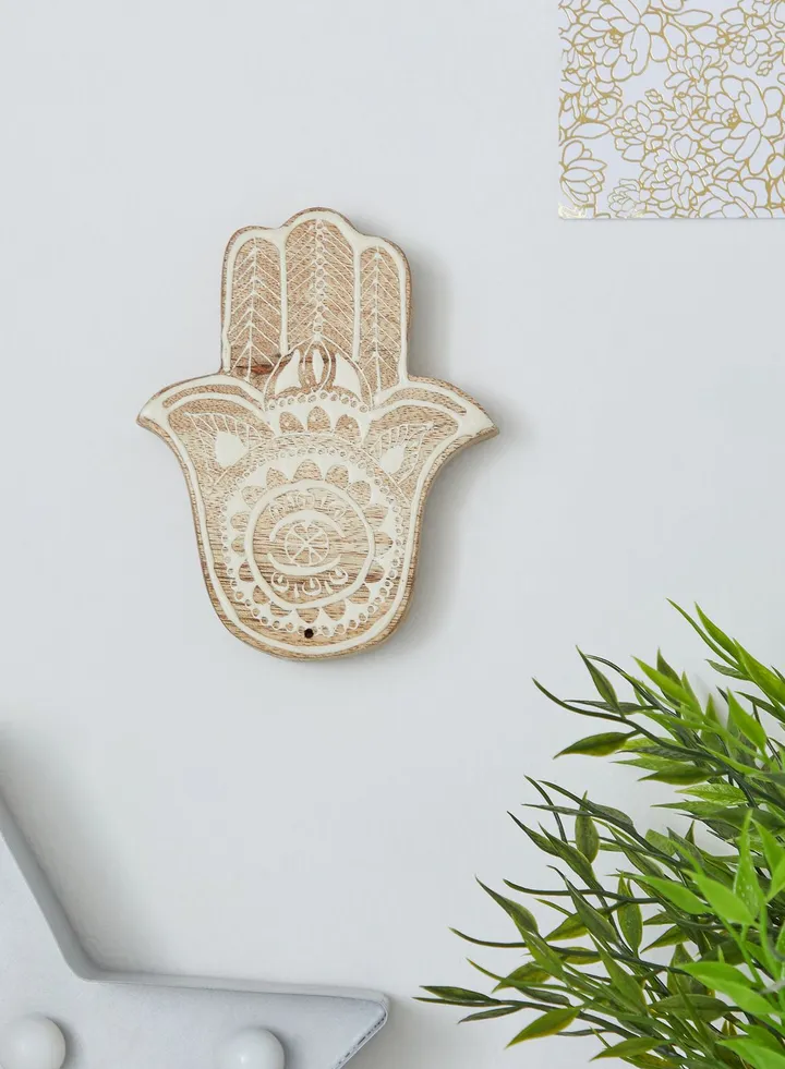 Wooden Hamsa Hand Decoration