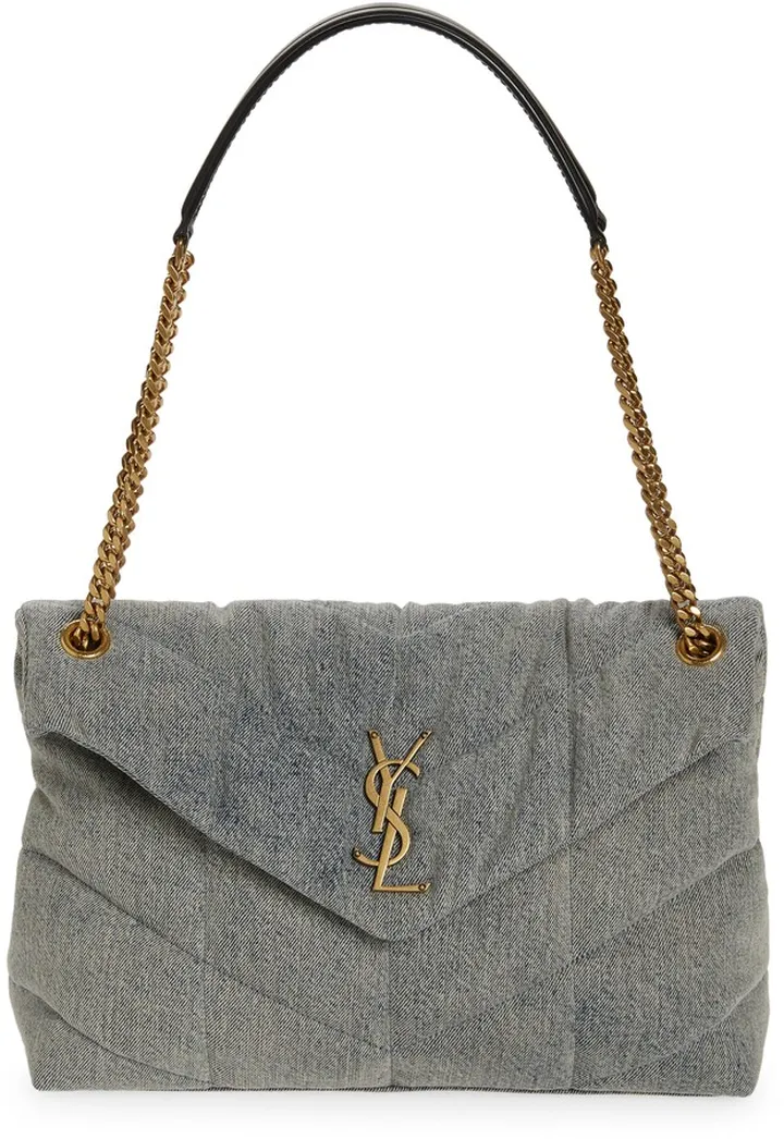 Medium Lou Quilted Denim Bag