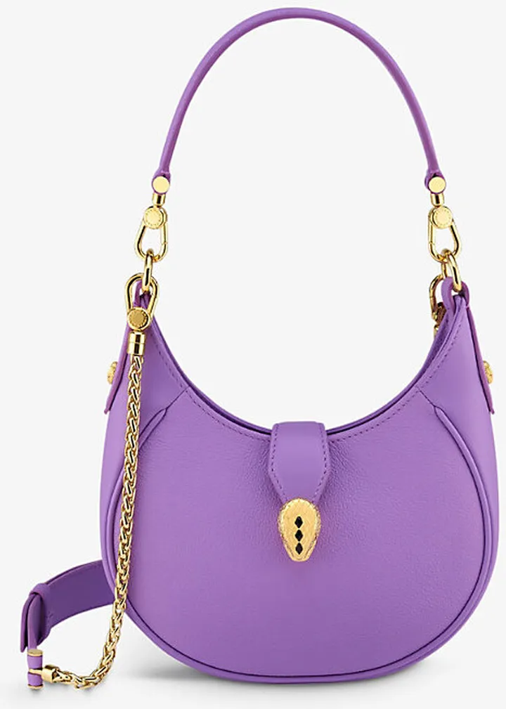 Womens Purple Serpenti Ellipse Leather Cross-body bag