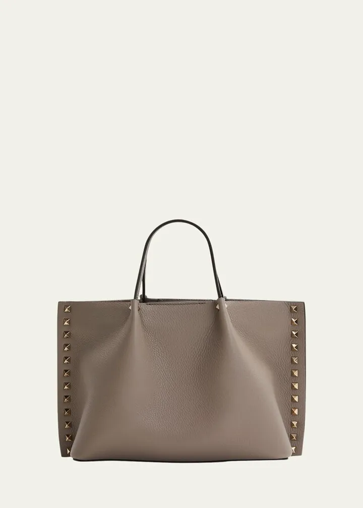 Rockstud Small East-West Leather Tote Bag