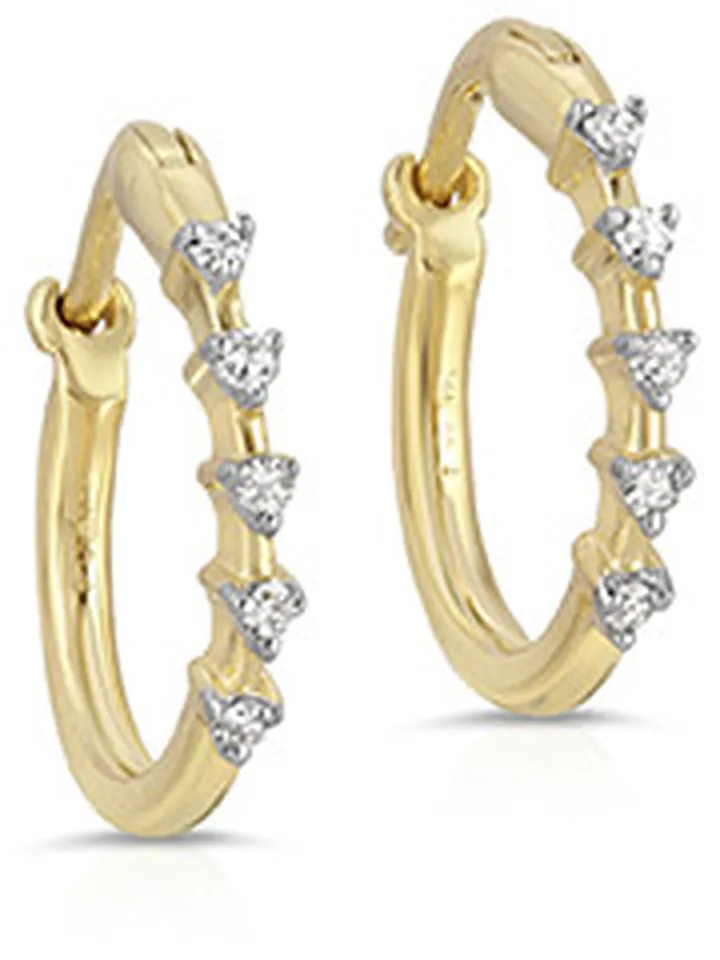 5 Diamond Huggie Hoop Earrings