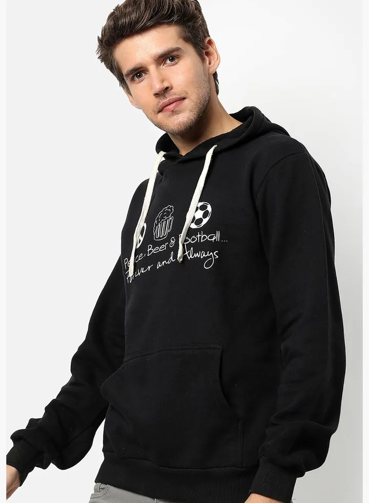 Front Pocket Printed Hoodie
