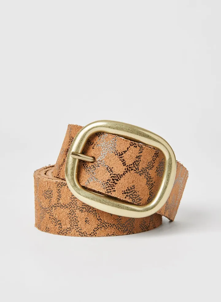 Printed Leather Belt