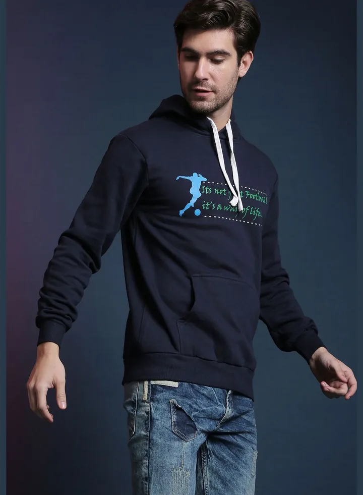 Front Pocket Printed Hoodie