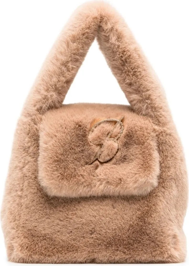 Faux-Fur Logo-Patch Mini Bag