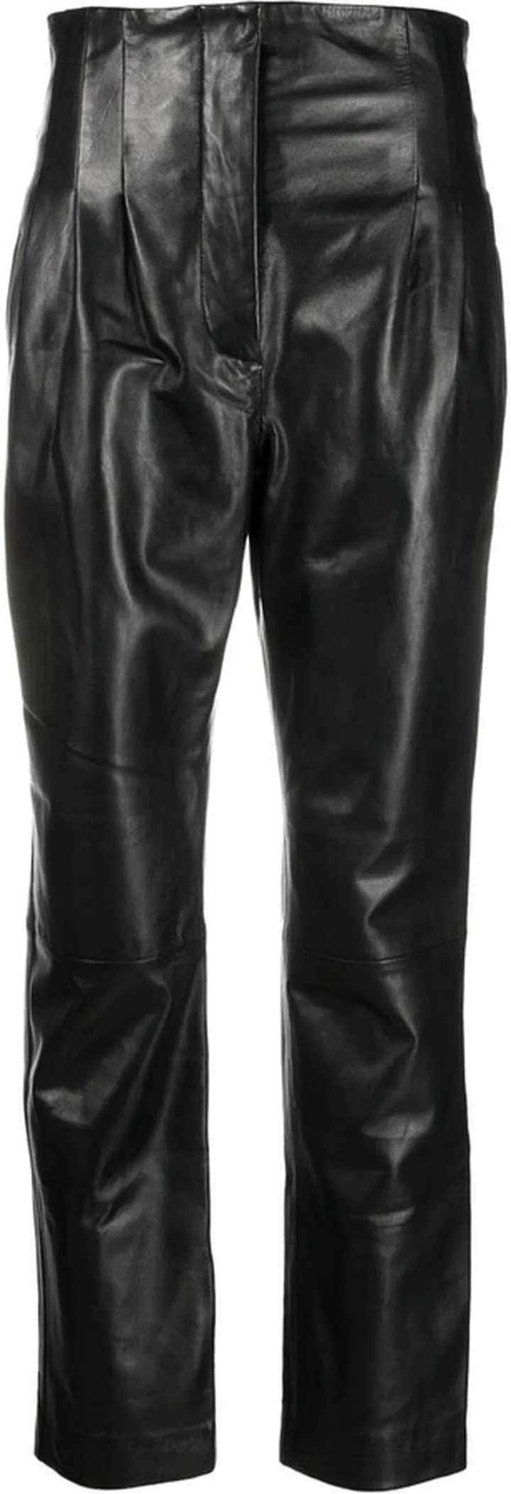 High-Waisted Leather Trousers